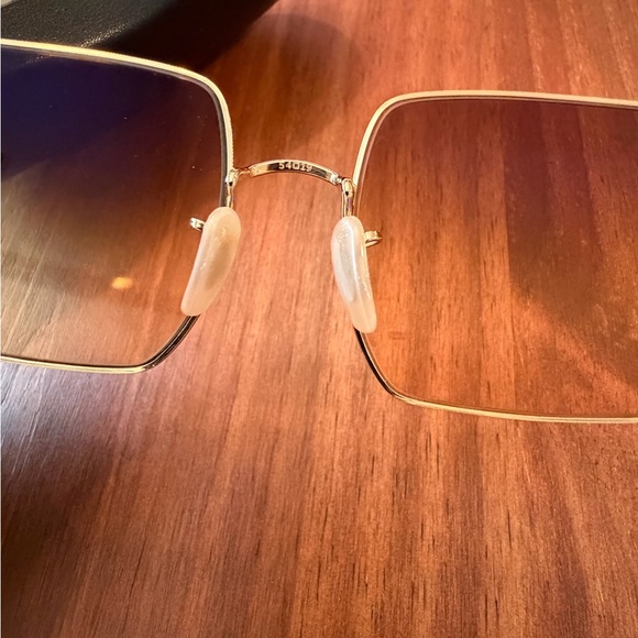Ray-Ban Gold Frame Brown Gradient Square Sunglasses 1971 Classic - Picture 6 of 12